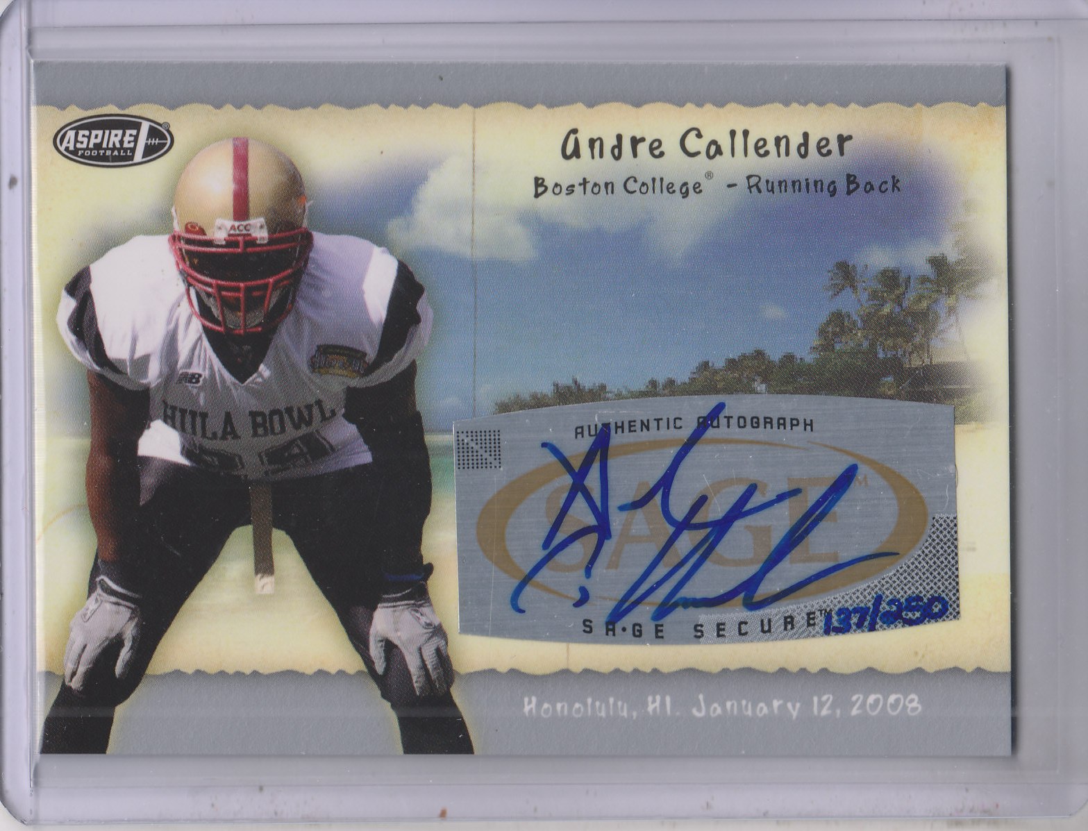 2008 Aspire Hula Bowl Autographs Silver #H4 Andre Callender