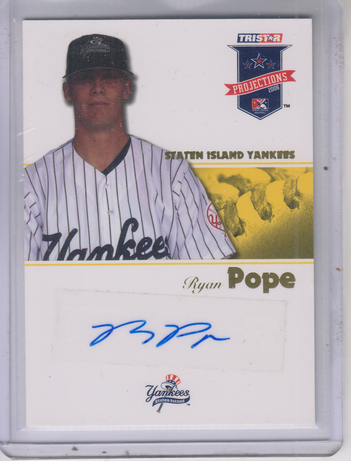 2008 TRISTAR PROjections Autographs Yellow #12 Ryan Pope