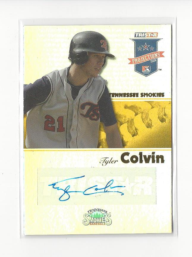 2008 TRISTAR PROjections Autographs Reflectives Yellow #129 Tyler Colvin