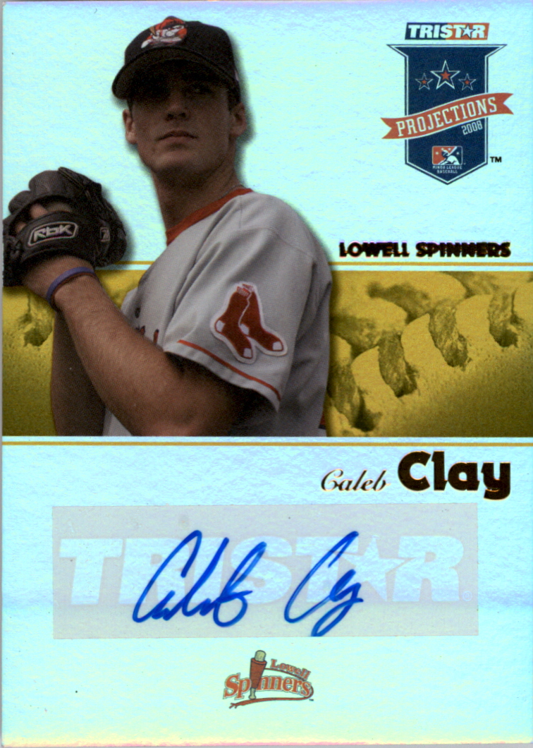 2008 TRISTAR PROjections Autographs Reflectives Yellow #171 Caleb Clay