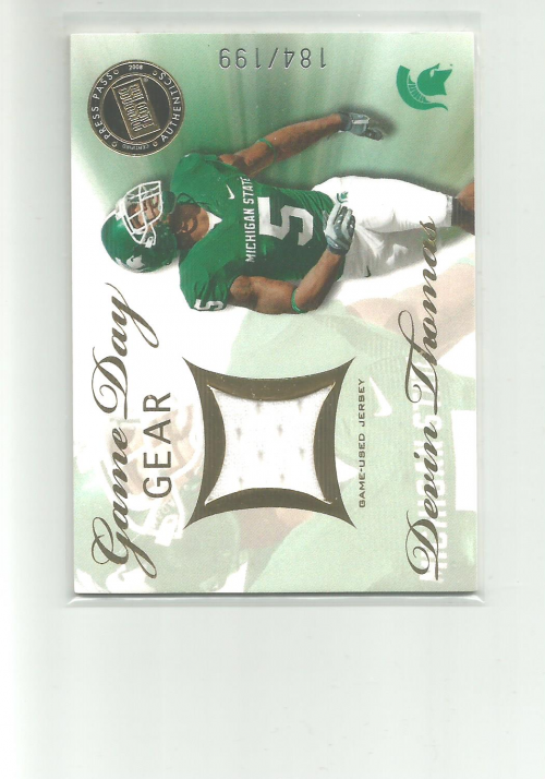 2008 Press Pass SE Game Day Gear Jerseys Gold #GDGDT Devin Thomas/199