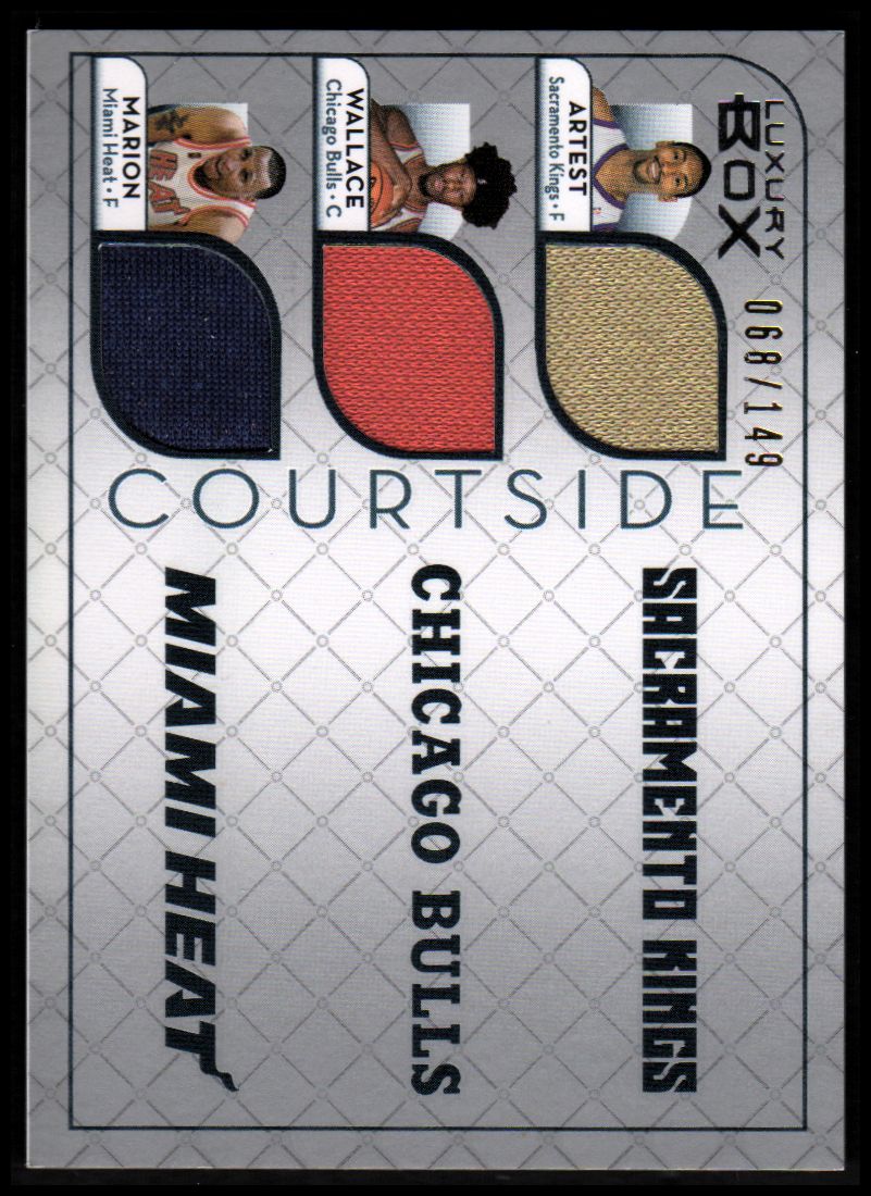 2007-08 Topps Luxury Box Courtside Triple Relics #AWM Ron Artest/Ben Wallace/Shawn Marion