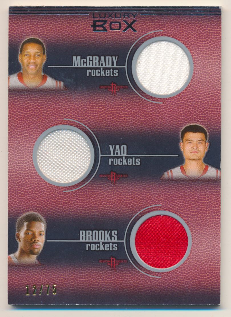 2007-08 Topps Luxury Box Six Piece Relics #R9 Tracy McGrady/Yao Ming/Aaron Brooks/Mike Conley Jr./Mike Miller/Rudy Gay