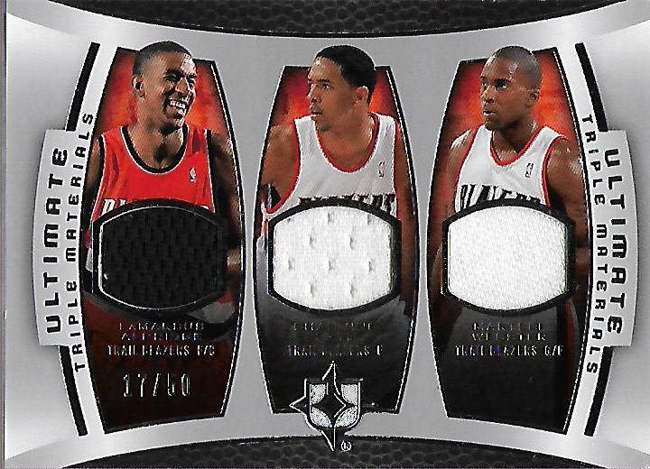 2007-08 Ultimate Collection Materials Triple #TFWA Channing Frye/Martell Webster/LaMarcus Aldridge