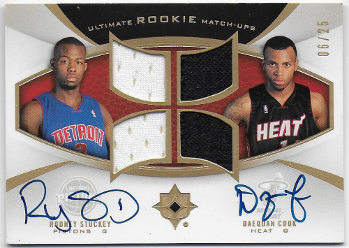 2007-08 Ultimate Collection Rookie Matchups Autographs #SC Rodney Stuckey/Daequan Cook