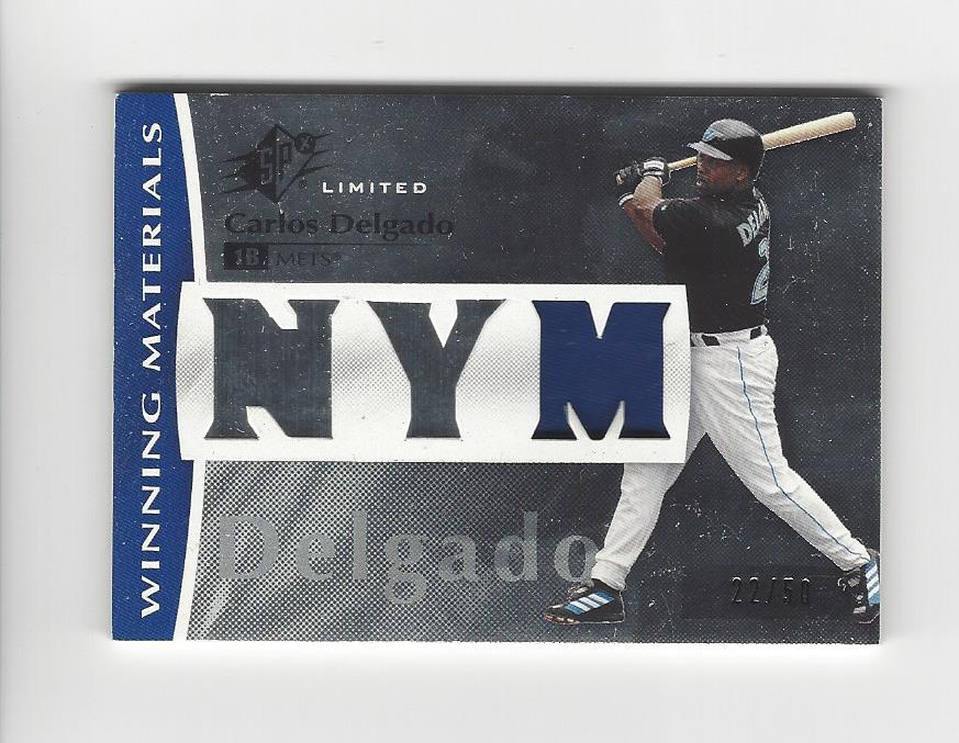 2008 SPx Winning Materials Limited Patch Team Initials #CD Carlos Delgado