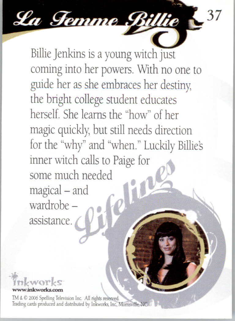 2006 Inkworks Charmed Destiny #37 La Femme Billie back image