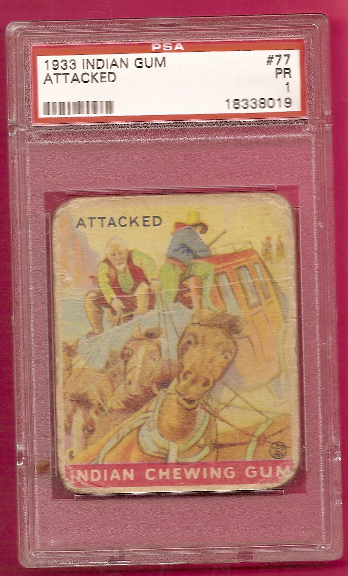 1933 Goudey Indian Gum R73 #77 Attacked (216)