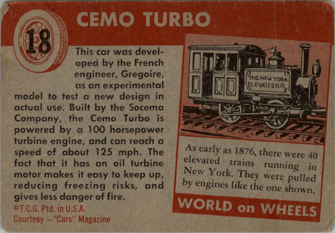 1954-55 Topps World on Wheels #18 Cemo Turbo back image