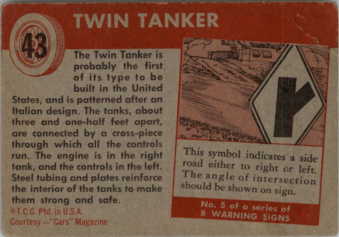 1954-55 Topps World on Wheels #43 Twin Tanker back image