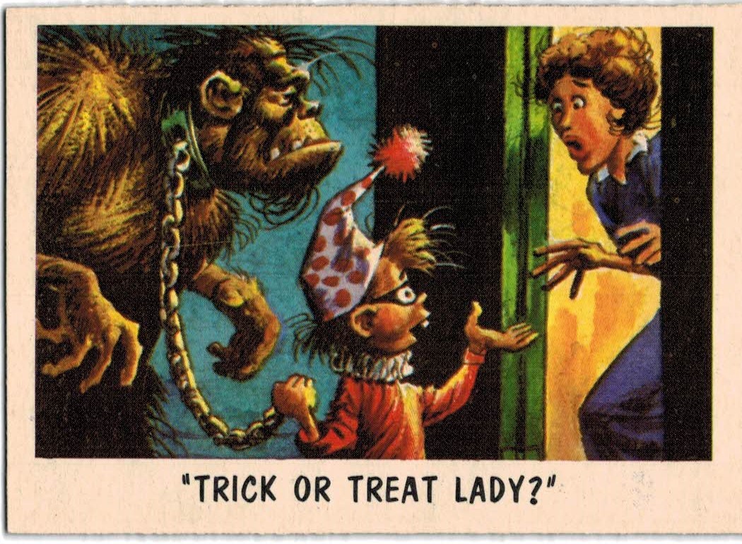 1959 Topps You'll Die Laughing Funny Monsters #24 Trick Or Treat Lady?