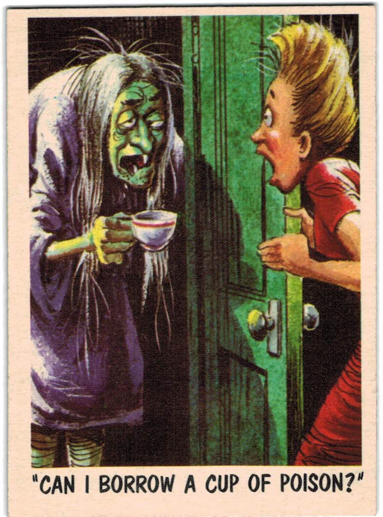 1959 Topps You'll Die Laughing Funny Monsters #52 Can I Borrow a Cup of Poison?