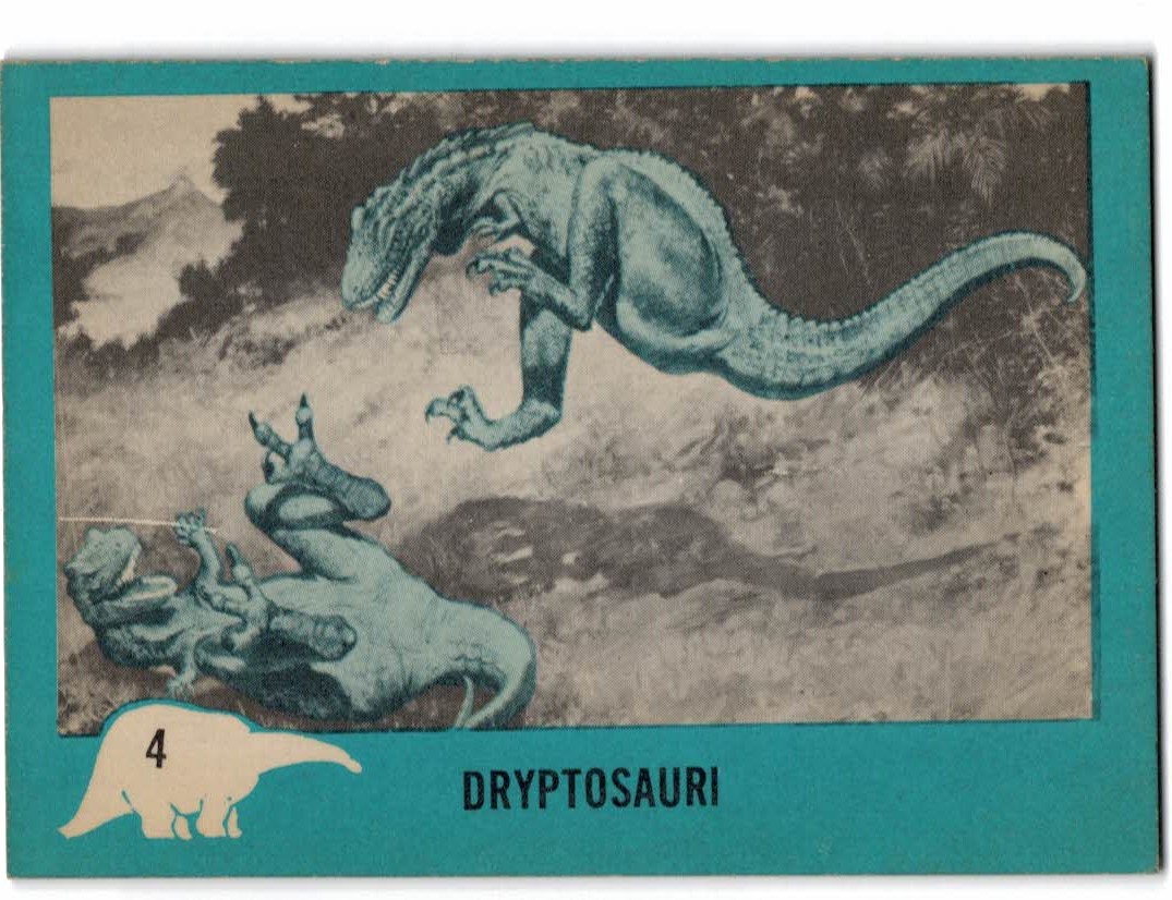 1961 Nu-Cards Dinosaur Series #4 Dryptosauri