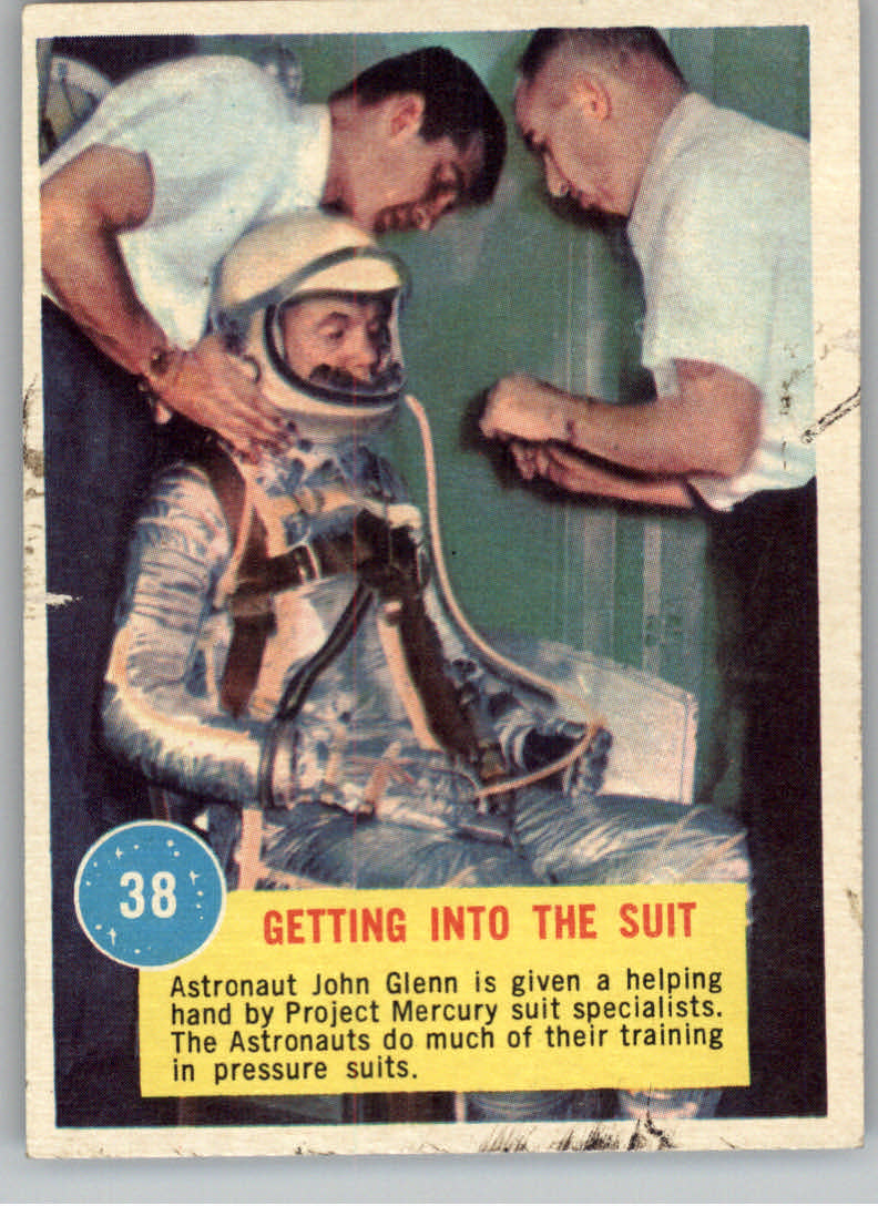 1963 Topps Astronauts #38 Getting Into the Suit