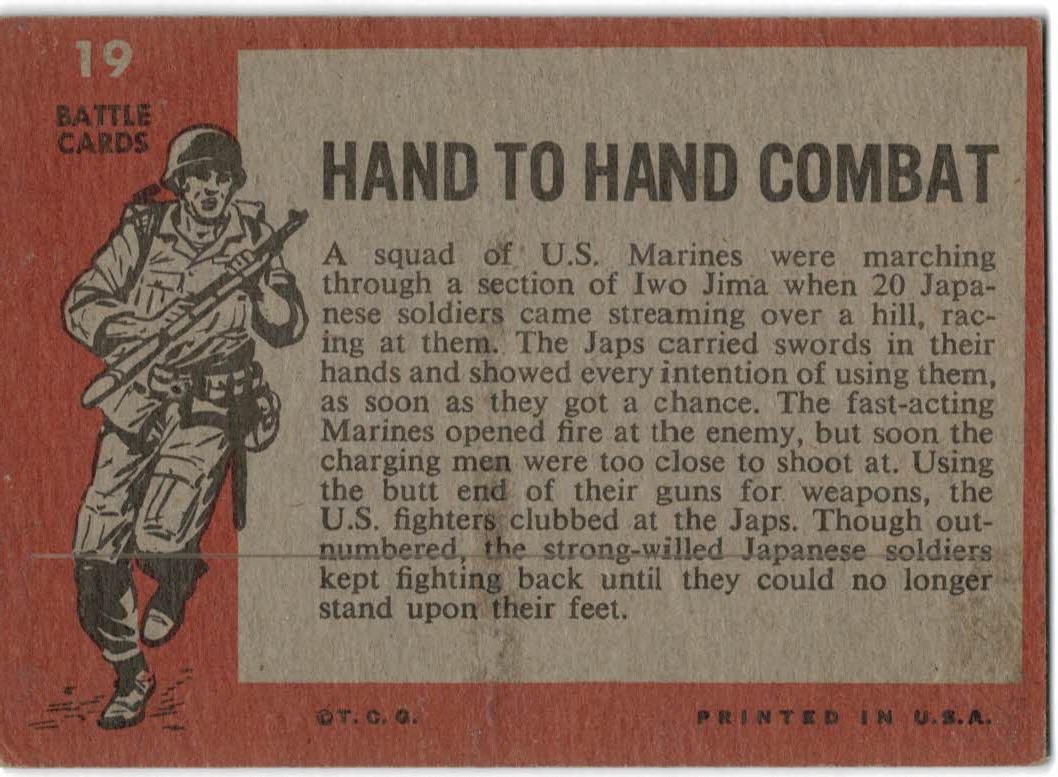 1965 Topps Battle #19 Hand to Hand Combat back image