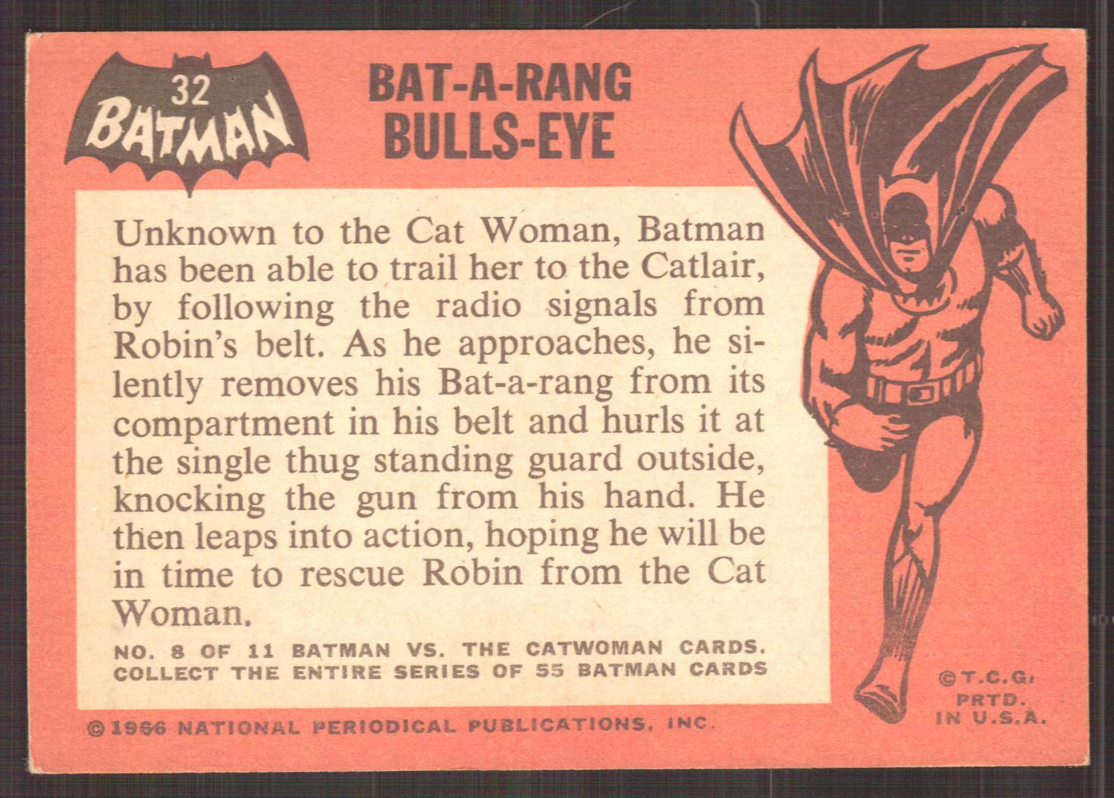 1966 Topps Batman Black Bat #32 Bat-A-Rang Bulls-Eye back image