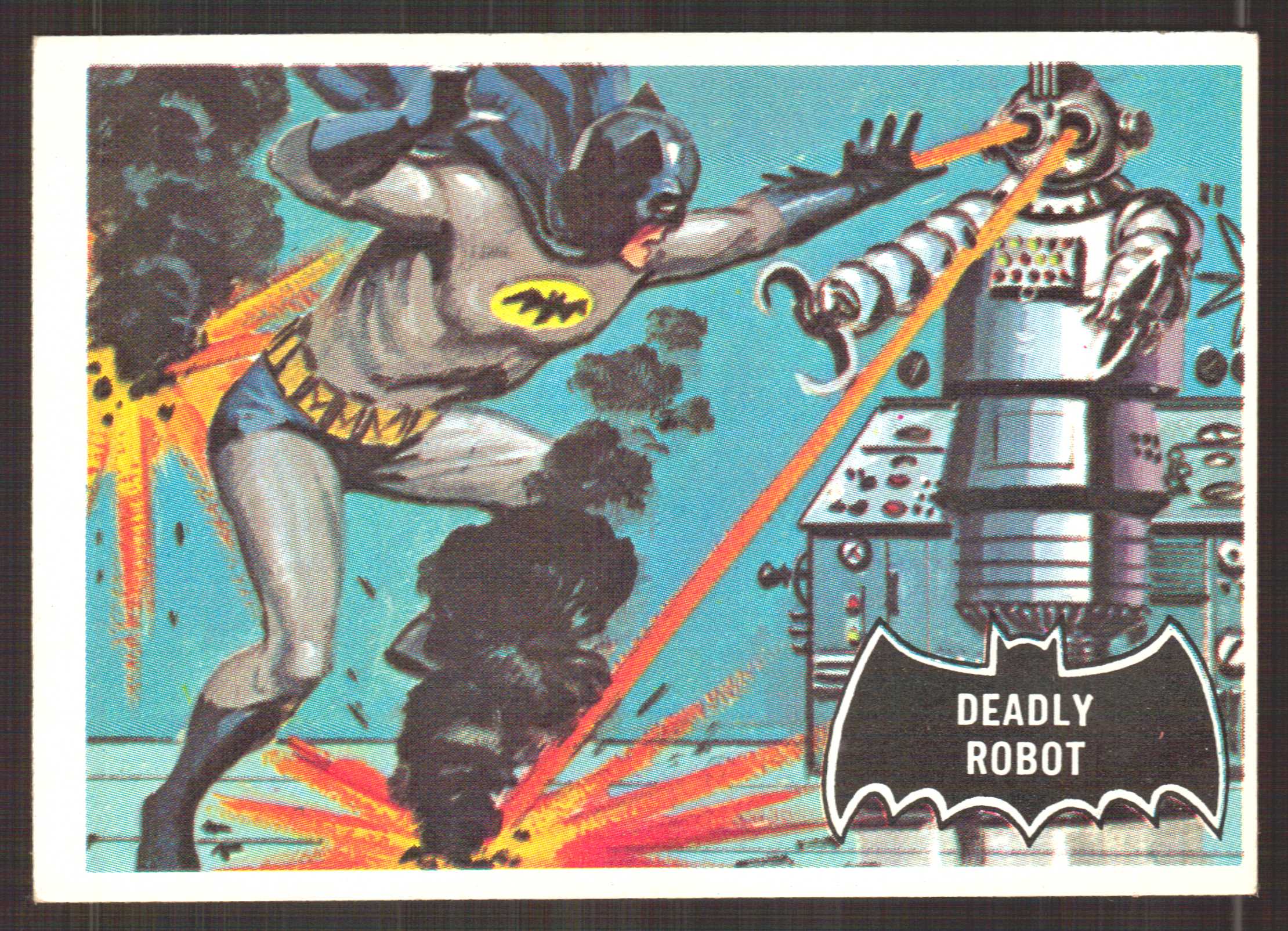 1966 Topps Batman Black Bat #47 Deadly Robot