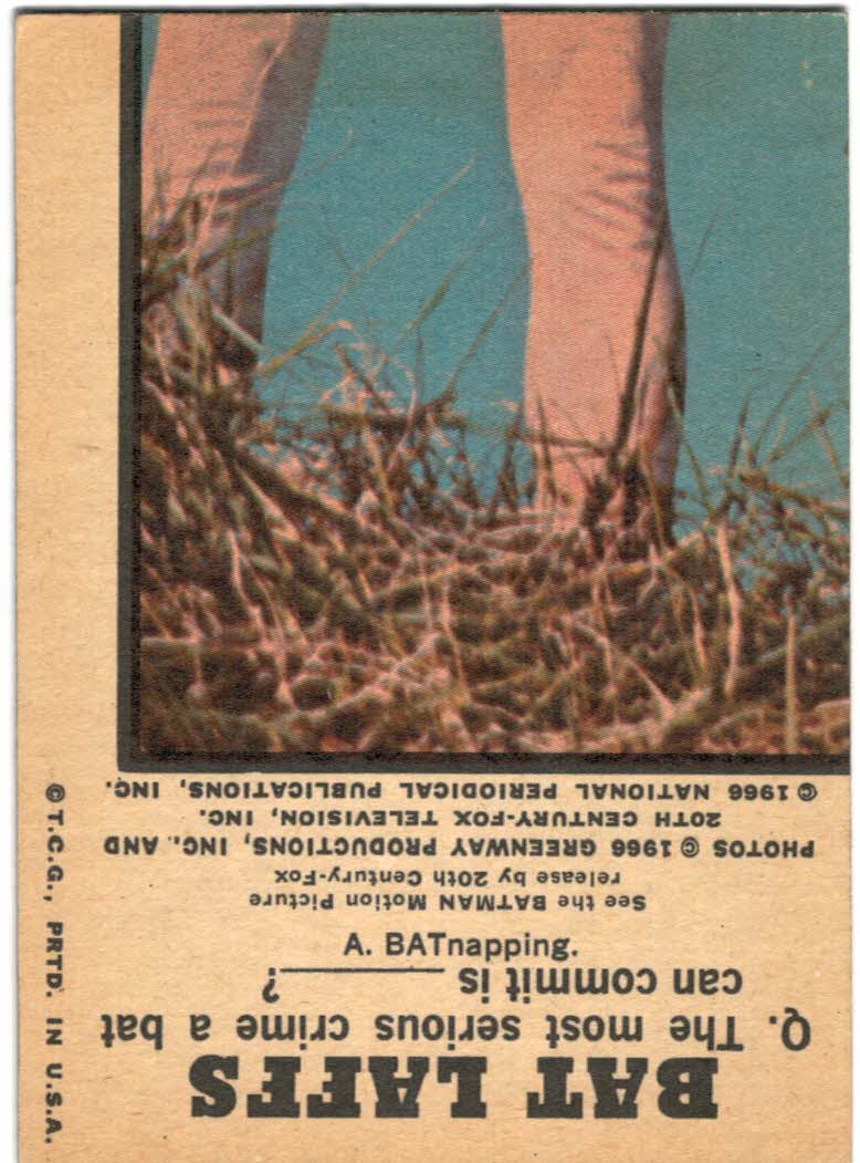 1966 Topps Batman Color #18 Batman back image
