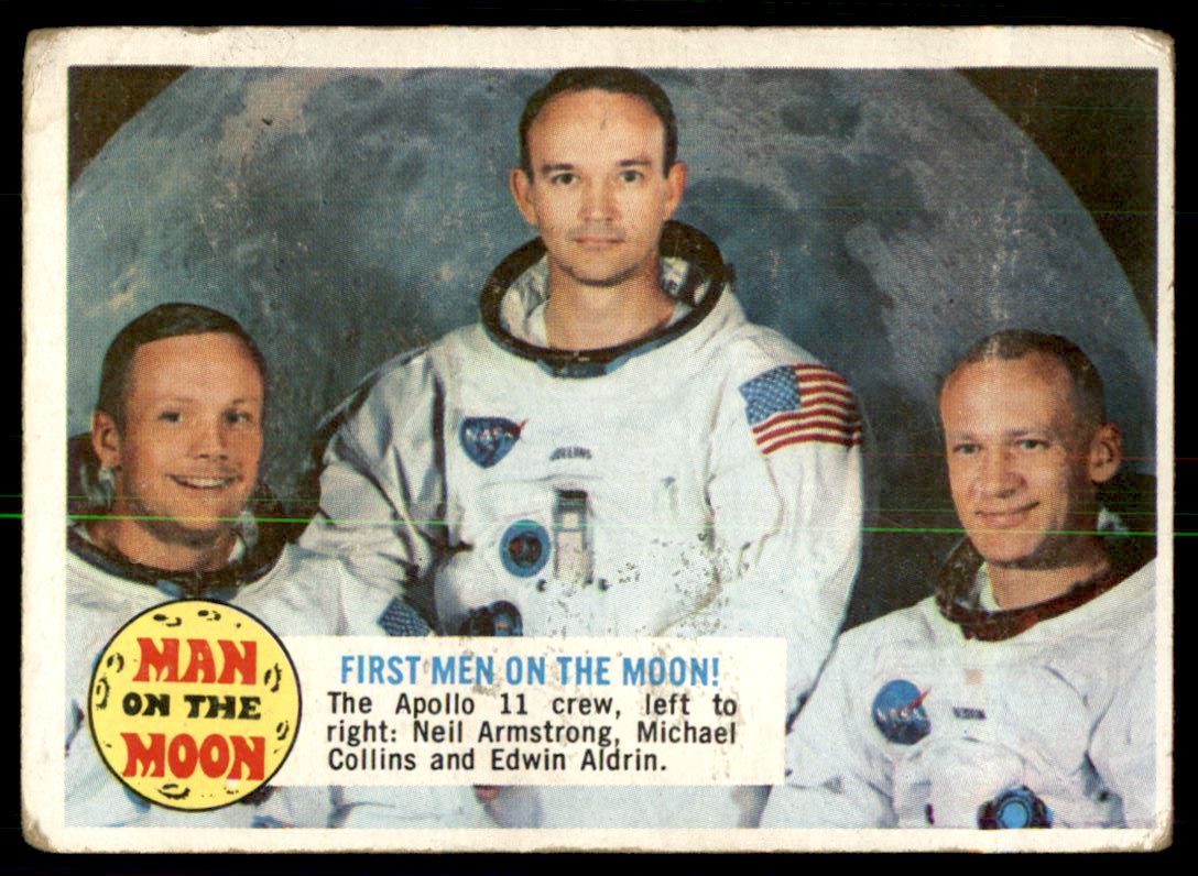 1969 Topps Man on the Moon #55B First Men on the Moon!