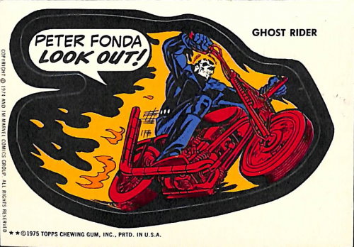 1975 Topps Comic Book Heroes Stickers White Backs #14 Ghost Rider