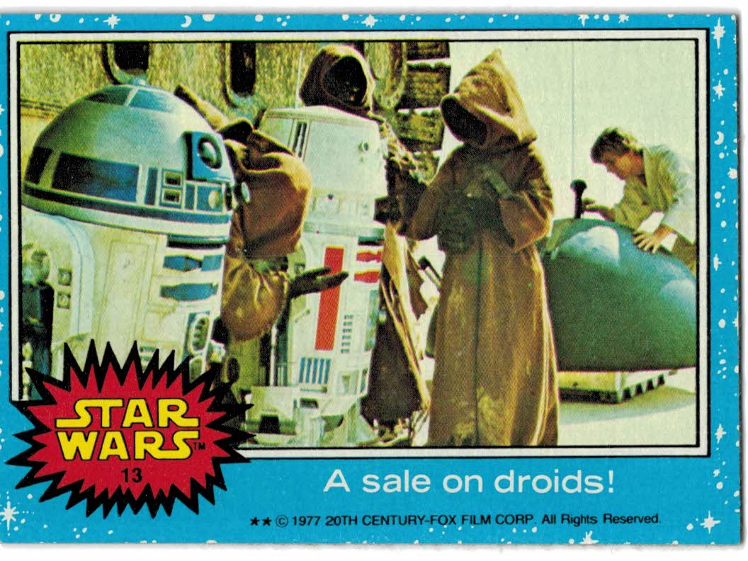 1977 Topps Star Wars #13 A sale on droids!