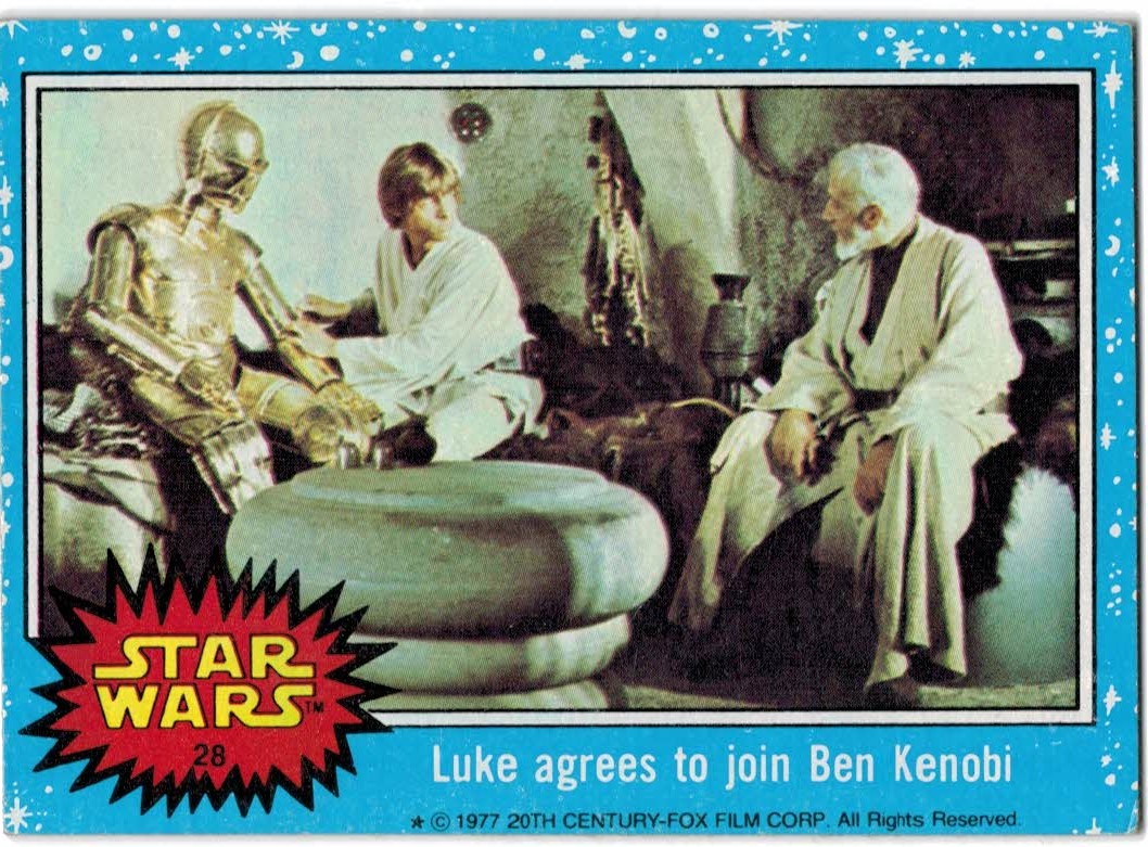 1977 Topps Star Wars #28 Luke agrees to join Ben Kenobi