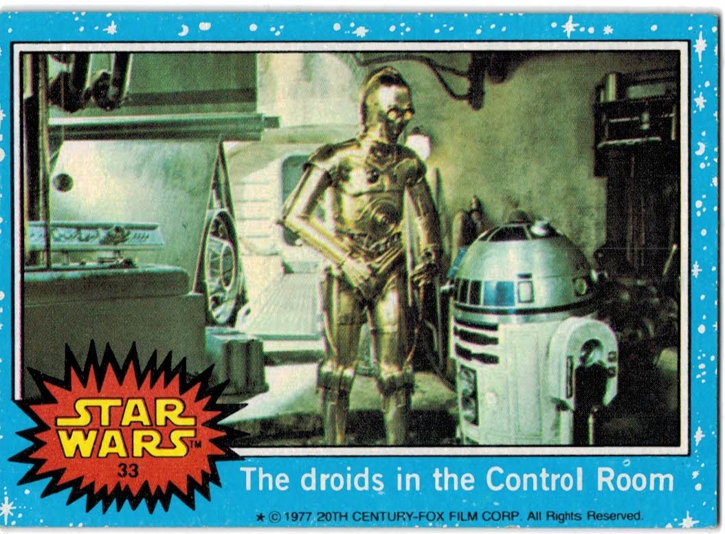 1977 Topps Star Wars #33 The droids in the control room