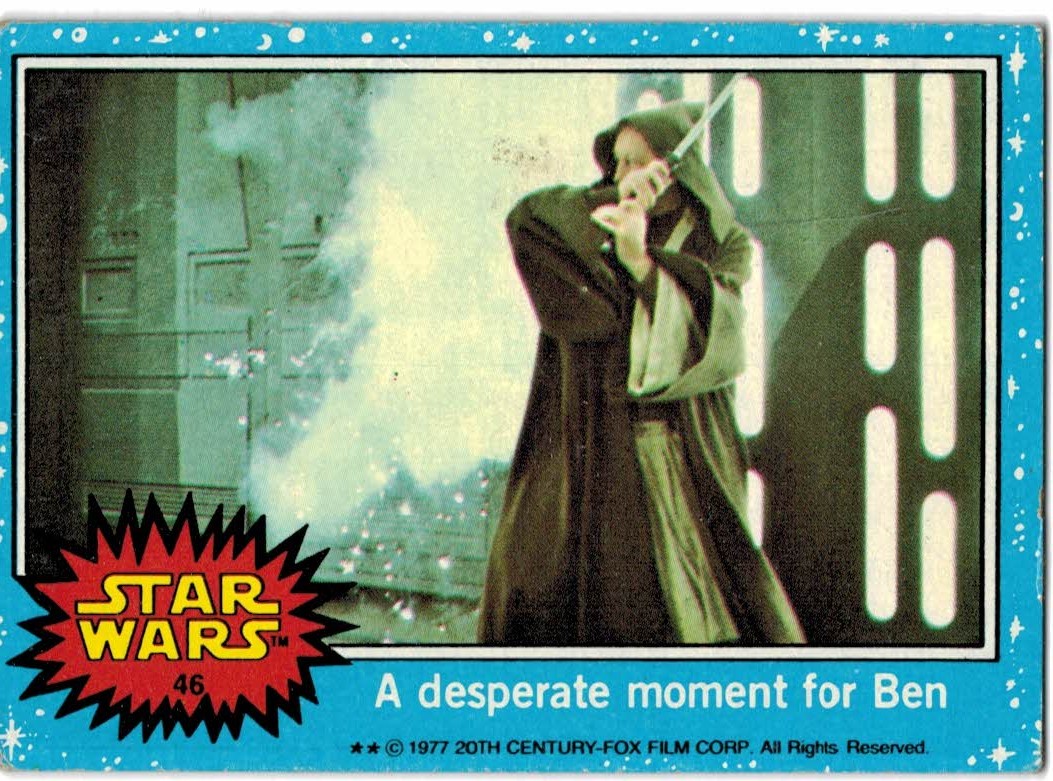 1977 Topps Star Wars #46 A desperate moment for Ben