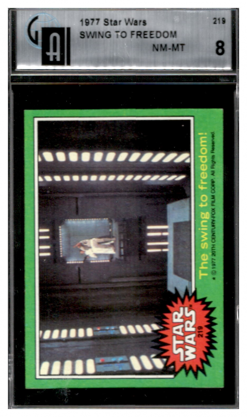 1977 Topps Star Wars #219 The swing to freedom