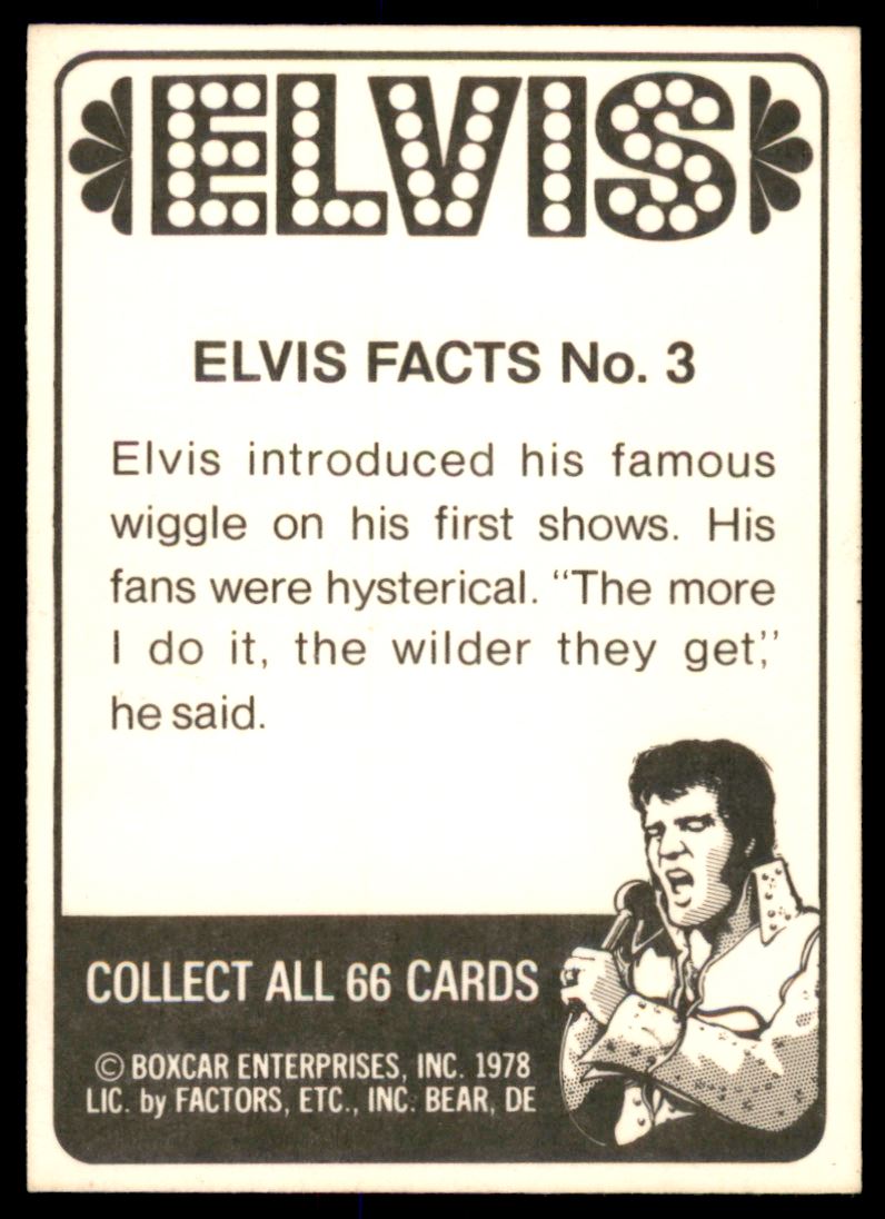 1978 Donruss Elvis #3 Elvis Facts No. 3 back image