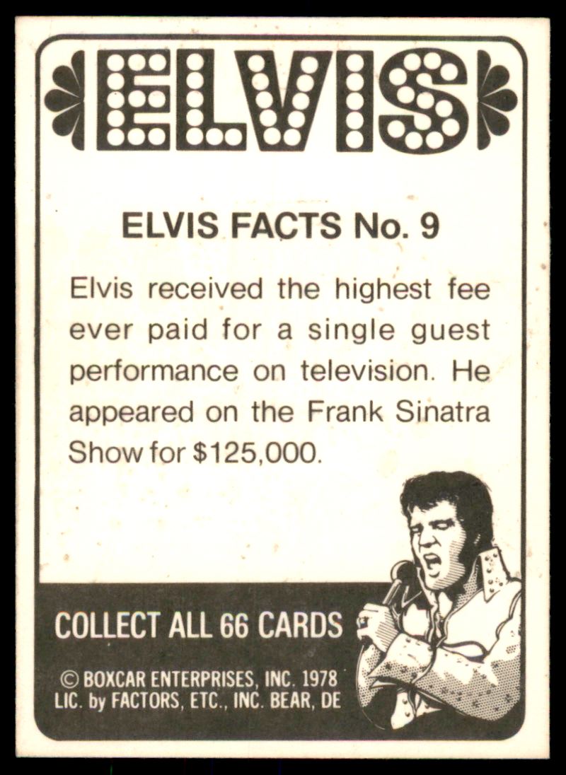 1978 Donruss Elvis #9 Elvis Facts No. 9 back image