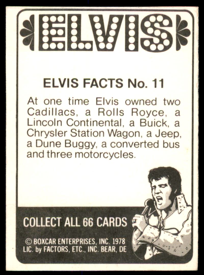 1978 Donruss Elvis #11 Elvis Facts No. 11 back image