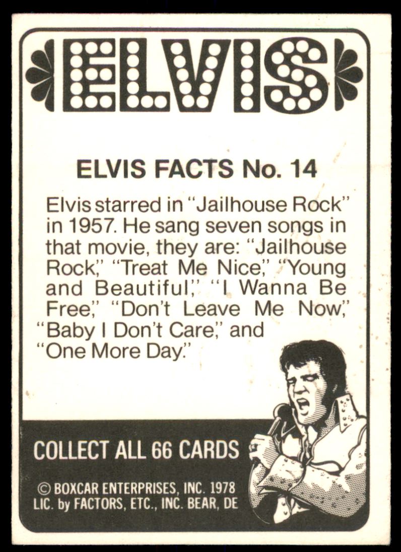 1978 Donruss Elvis #14 Elvis Facts No. 14 back image