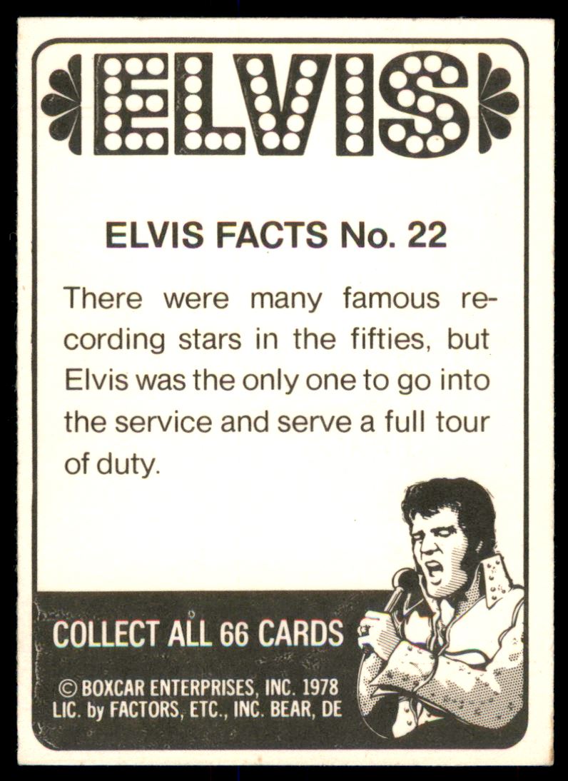 1978 Donruss Elvis #22 Elvis Facts No. 22 back image