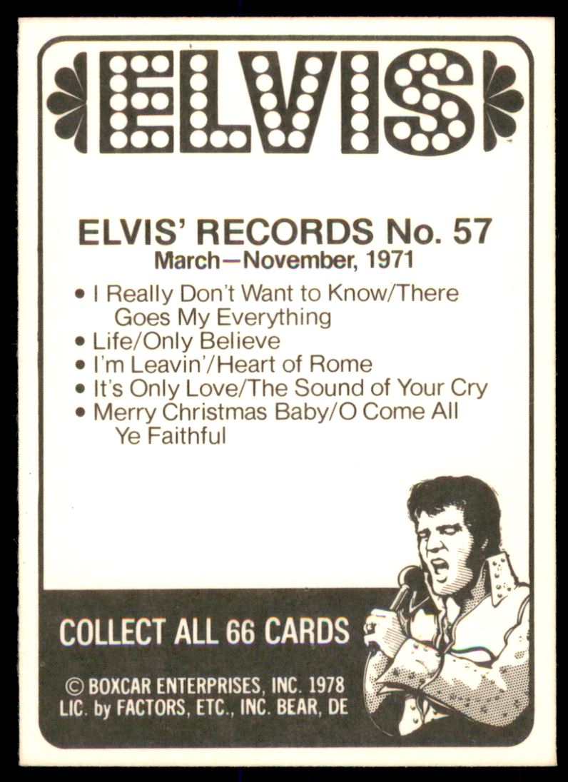 1978 Donruss Elvis #57 Elvis Records No. 57 back image