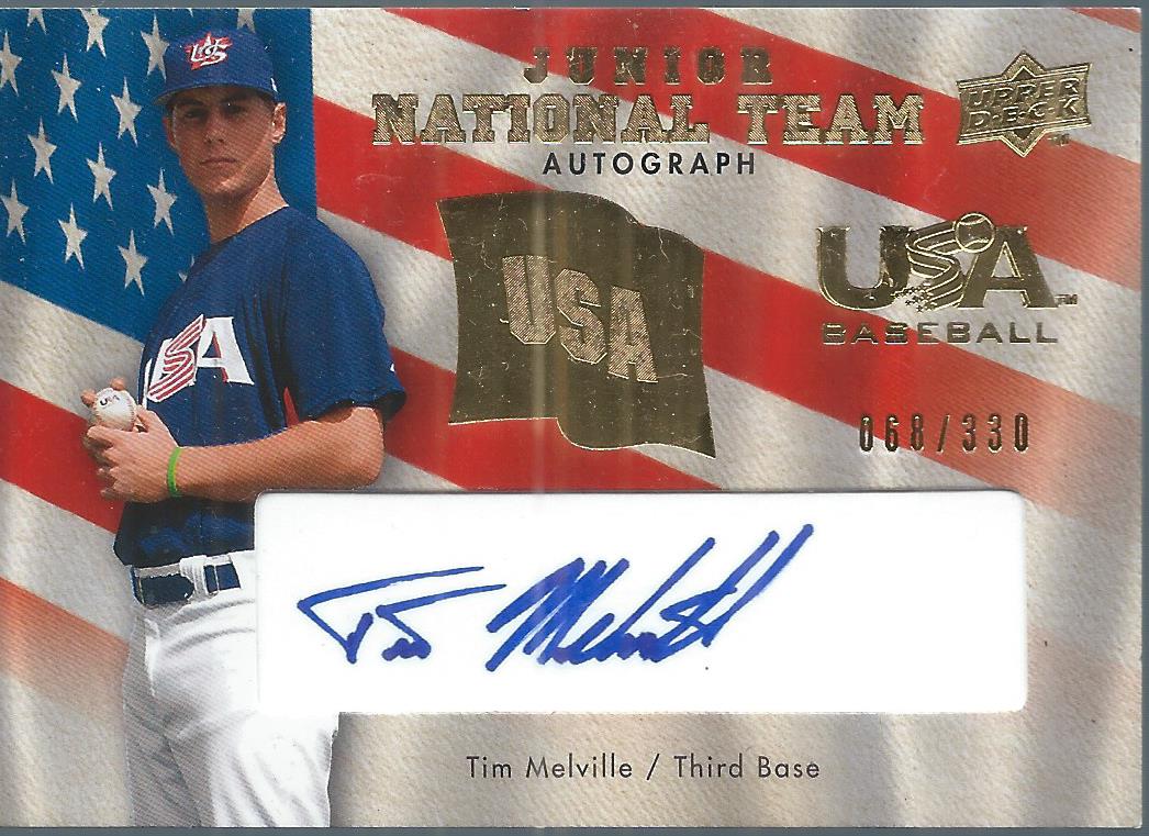 2008 Upper Deck USA Junior National Team Autographs Blue #TM Tim Melville/330
