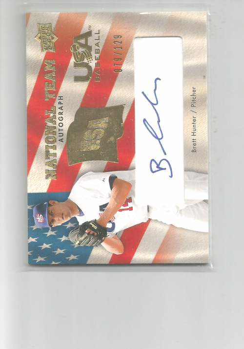 2008 Upper Deck USA National Team Autographs Blue #BH Brett Hunter/129