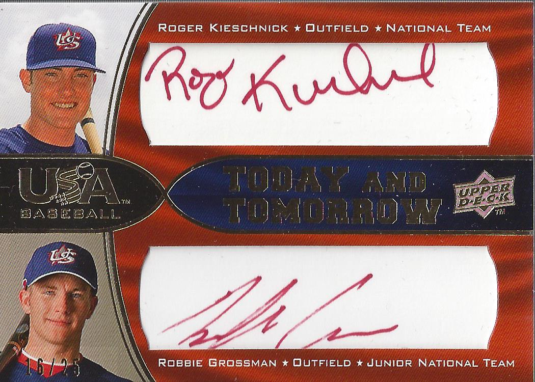 2008 USA Baseball Today and Tomorrow Signatures Red #TT10 Roger Kieschnick/Robbie Grossman
