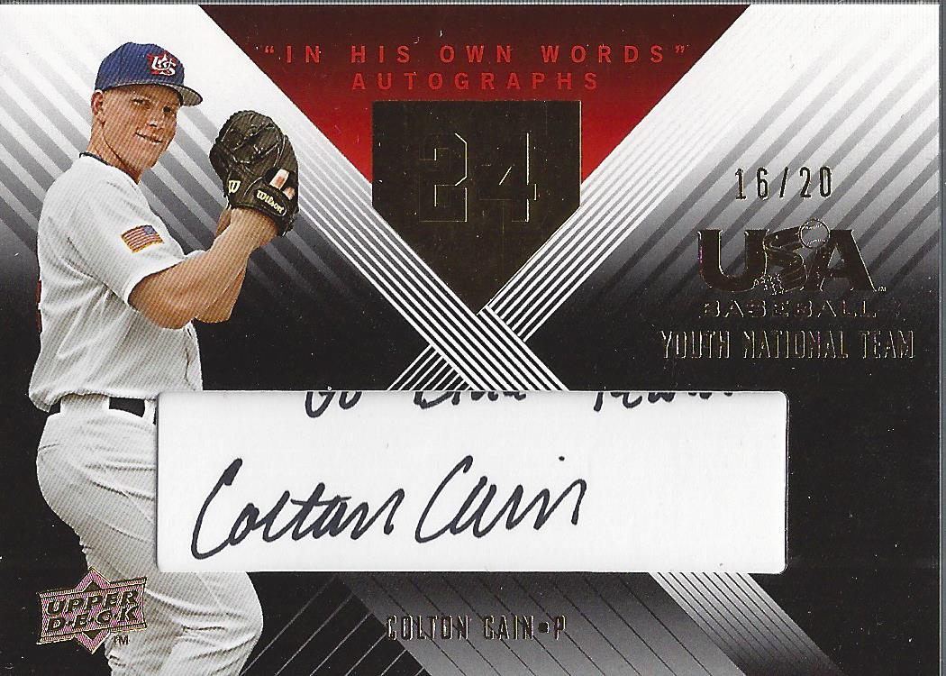 2008 USA Baseball Youth National Team In His Own Words Signatures #YI3 Colton Cain