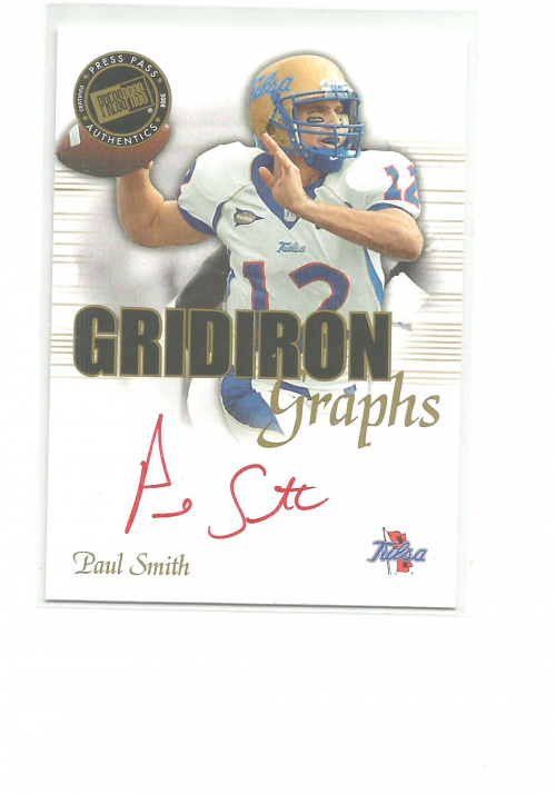 2008 Press Pass SE Gridiron Graphs Gold Red Ink #GGPS Paul Smith/49*