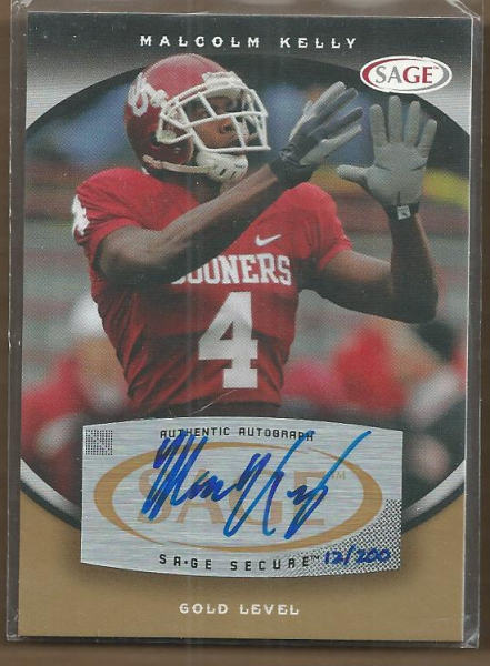 2008 SAGE Autographs Gold #38 Malcolm Kelly
