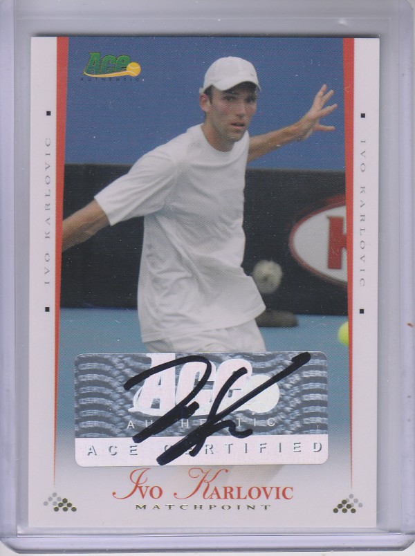 2008 Ace Authentic Match Point Autographs Gold #17 Ivo Karlovic/25