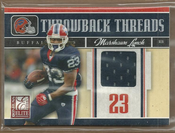 2008 Donruss Elite Throwback Threads #6 Marshawn Lynch - /199 - NM-MT