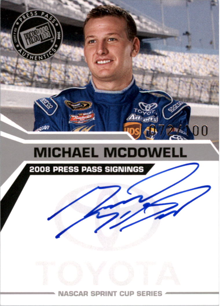 2008 Press Pass Signings Silver #34 Michael McDowell
