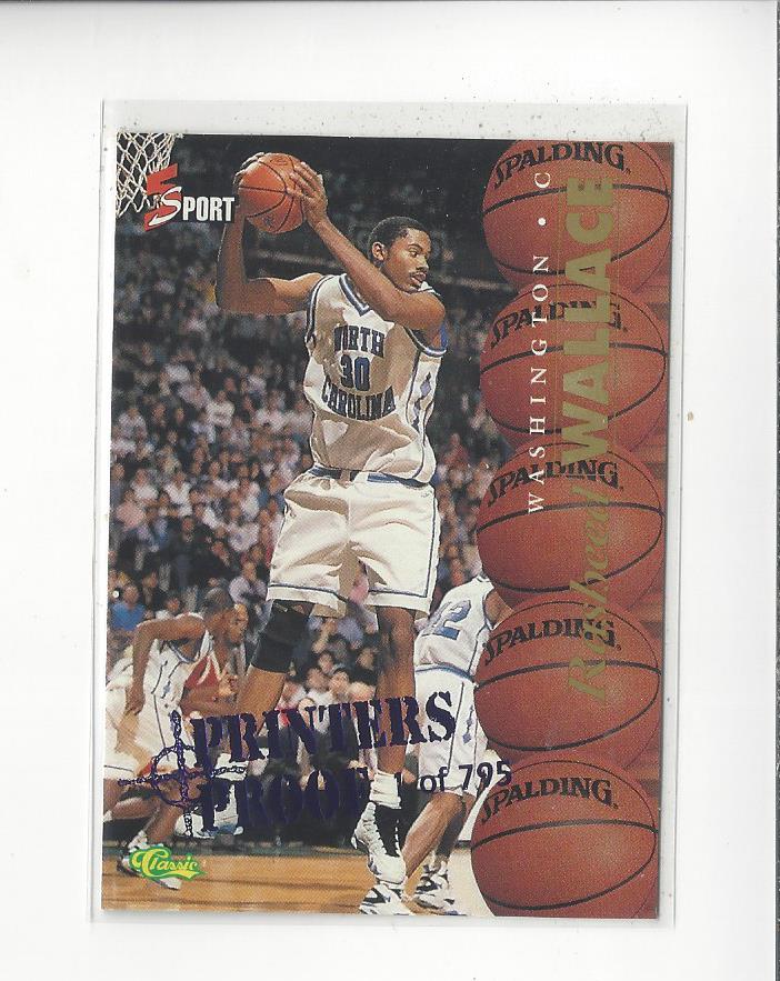 1995 Classic Five Sport Printer's Proofs #4 Rasheed Wallace