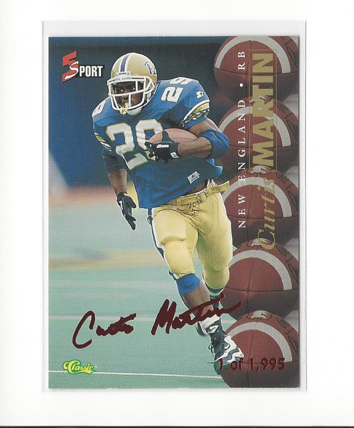 1995-96 Classic Five Sport Signings Red Signature #51 Curtis Martin