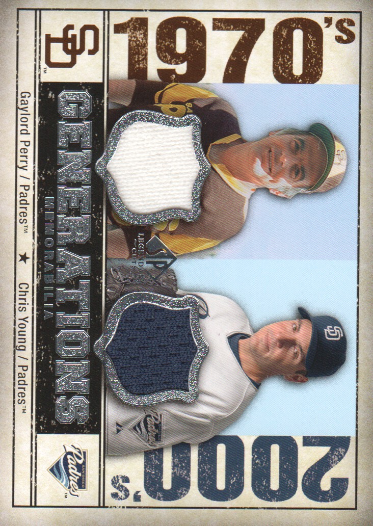 2008 SP Legendary Cuts Generations Dual Memorabilia #PY Gaylord Perry/Chris Young