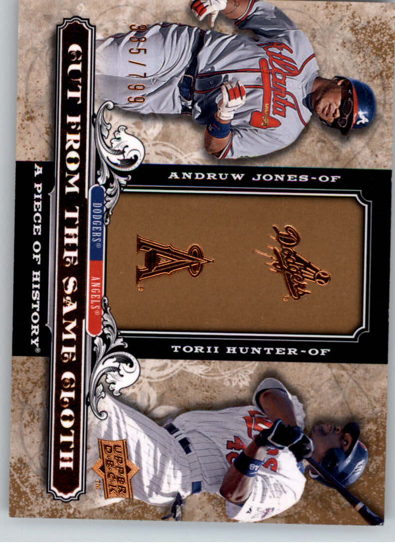 2008 UD A Piece of History Cut From the Same Cloth #JH Andruw Jones/Torii Hunter