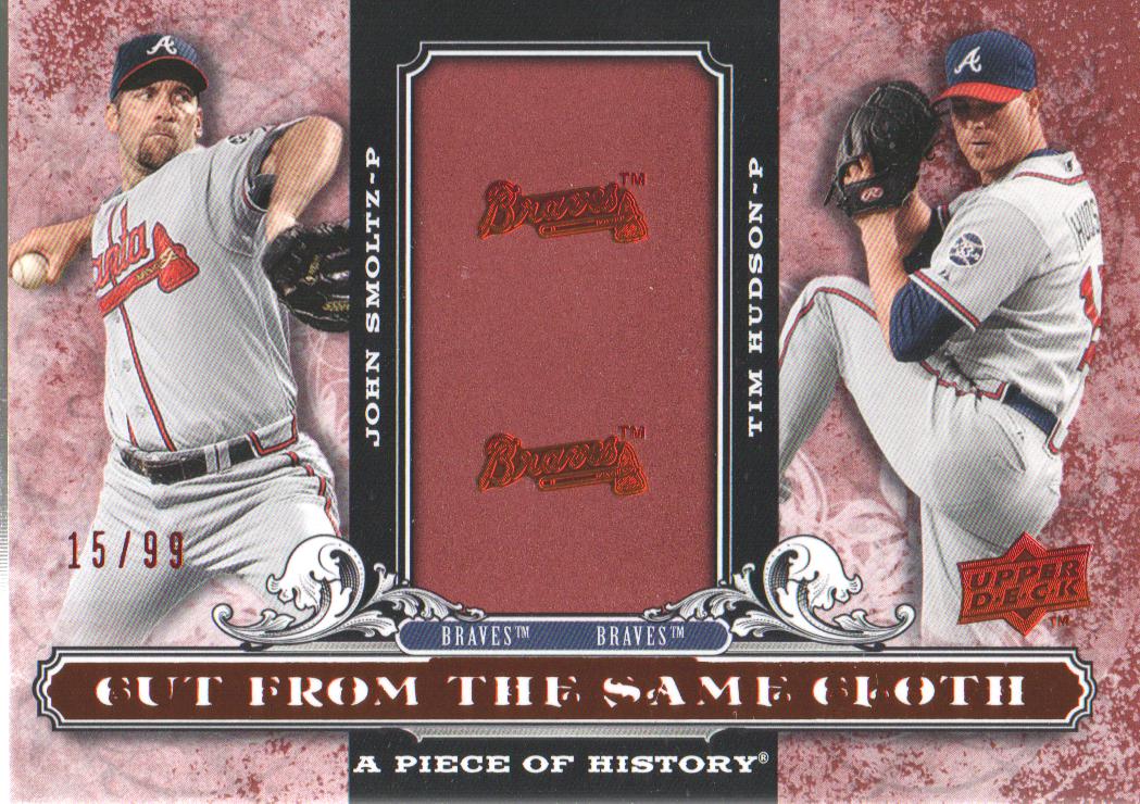 2008 UD A Piece of History Cut From the Same Cloth Red #HS John Smoltz/Tim Hudson