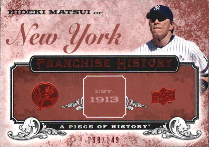 2008 UD A Piece of History Franchise History Red #FH37 Hideki Matsui